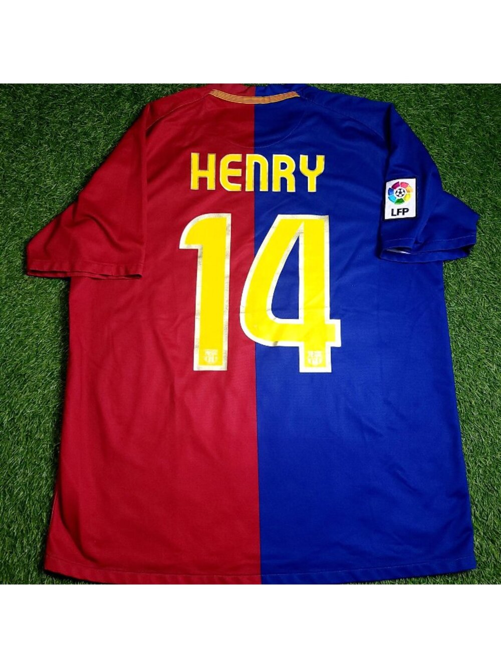 Henry Barcelona TREBLE 2008 2009 Soccer Jersey L SKU# 286784-655